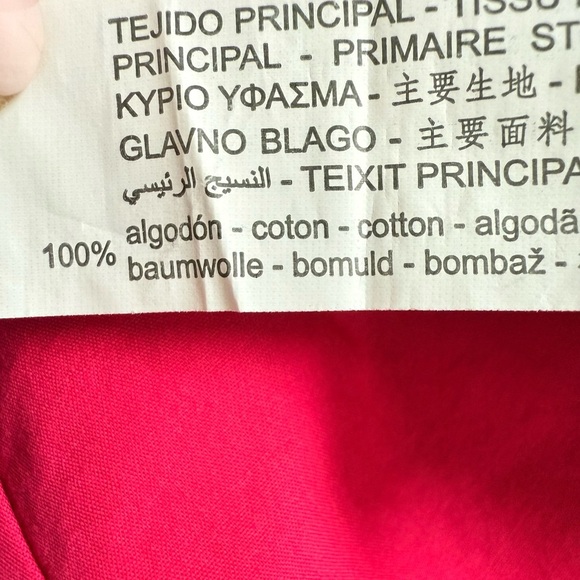 Zara Fuchsia Smocked Poplin Dress Contrast Embroidered Trim Pink Barbie Size XS - Picture 8 of 15